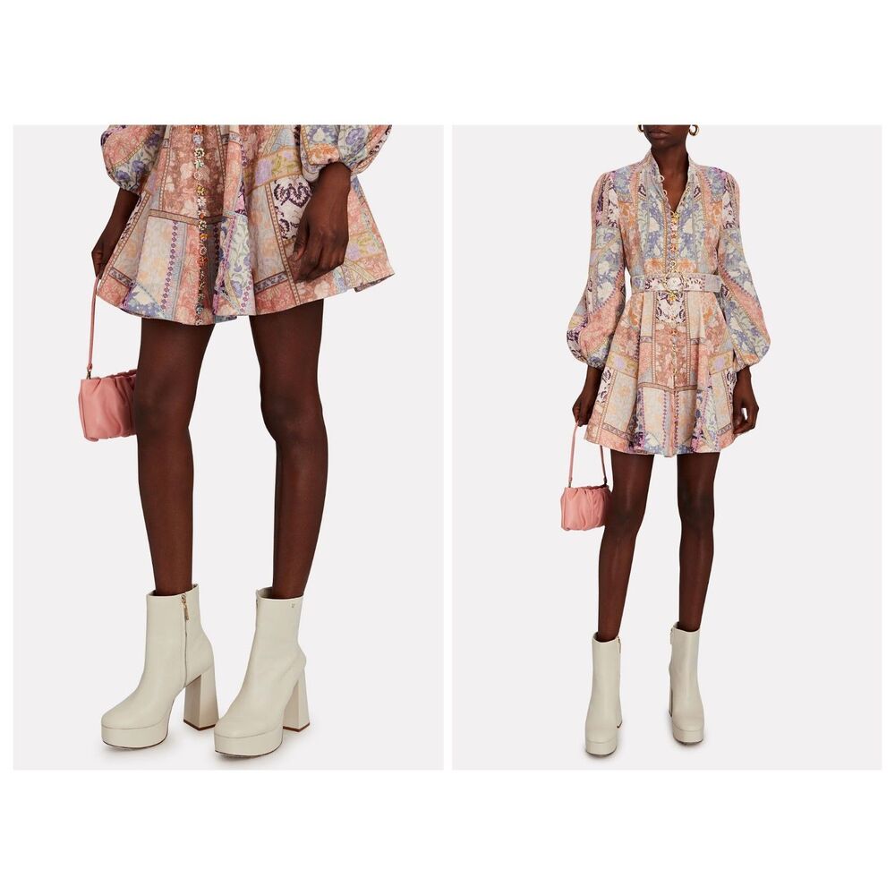 Larroudé Dolly Leather Platform Boots Size 8 Pre Owned Ivory